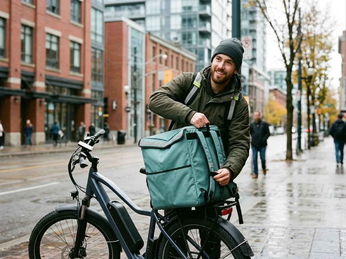 Driver with delivery bag